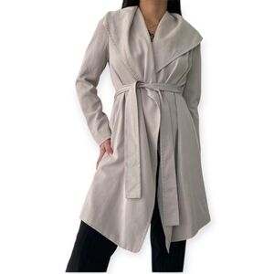 Club Monaco Hanne Wrap Trench Coat 100% Lyocell Lightweight Self Tie Large